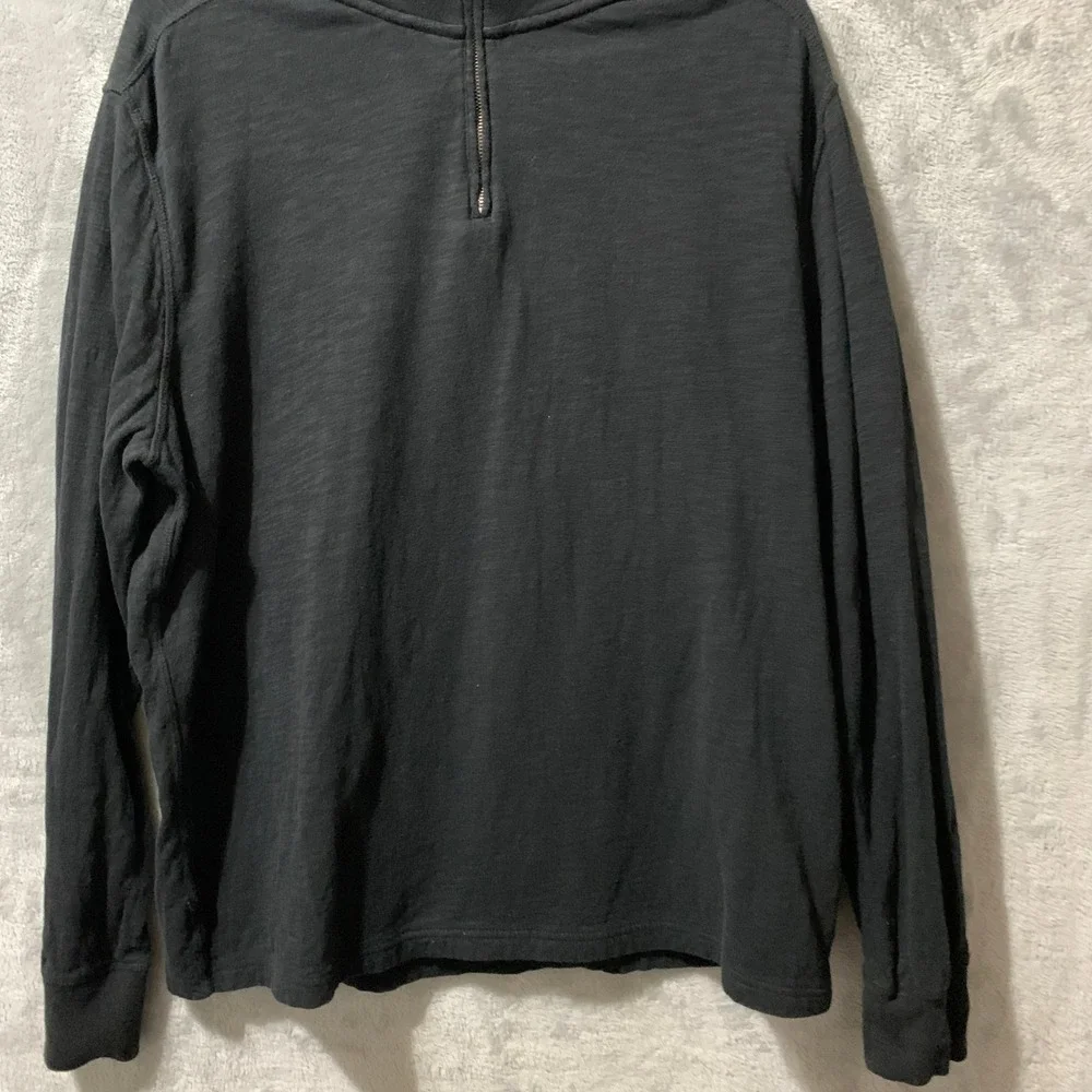 J.Crew Knit Goods Black Quarter Zip Pullover Mens XL Cotton‎ Classic Preppy